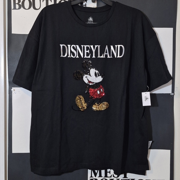 Disney Black Tee with Mickey Mouse Design - Picture 2 of 7